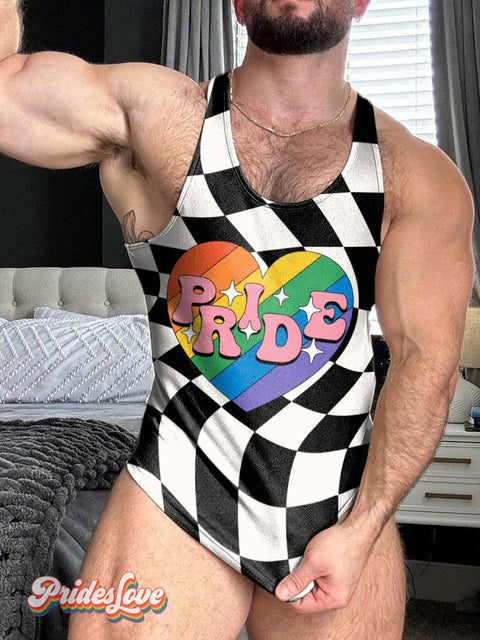 Men’s Retro Gay Rainbow Stripe Love Pride Print 100% Cotton Casual Vest Multicolor / S