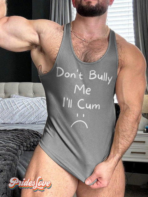 Men’s Retro Gay Slogan Simple Cartoon Print 100% Cotton Casual Vest Multicolor / S