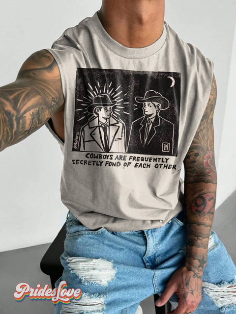 Men’s Retro Gay Suit Hat Slogan Reverse LGBT Wide Shoulder Vest Multicolor / S