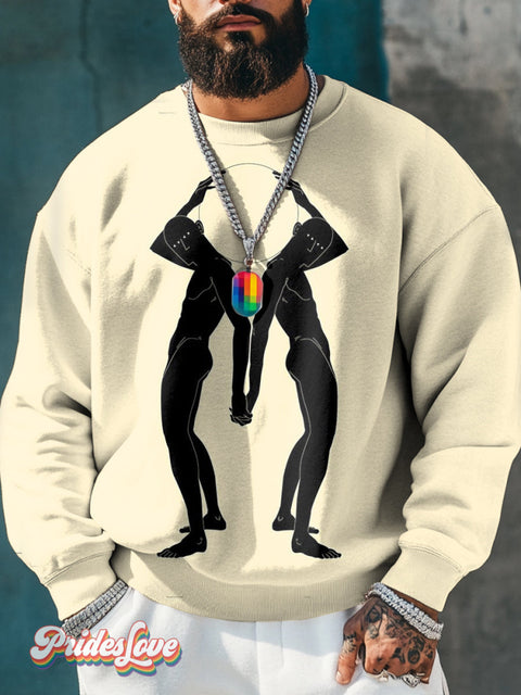 Men’s Retro Gay Symmetrical Ring Mysterious Lgbt Printed Casual Sweatshirt Multicolor / S