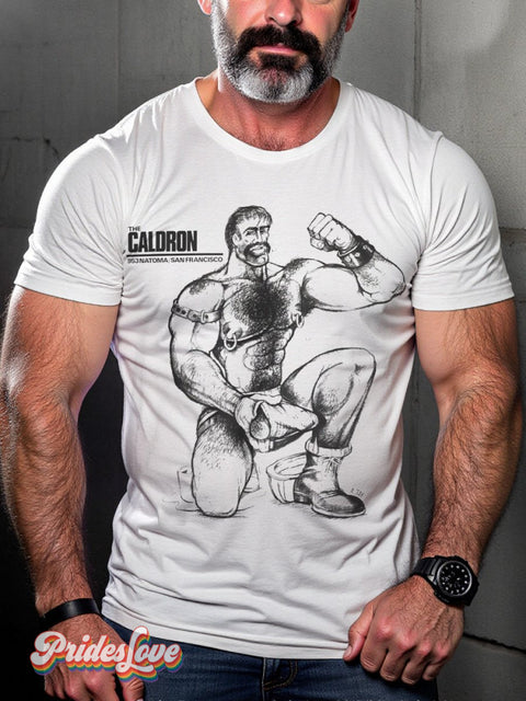 Men’s Retro Line Gay Briefs Half Squat Lgbt Print T-Shirt Multicolor / S