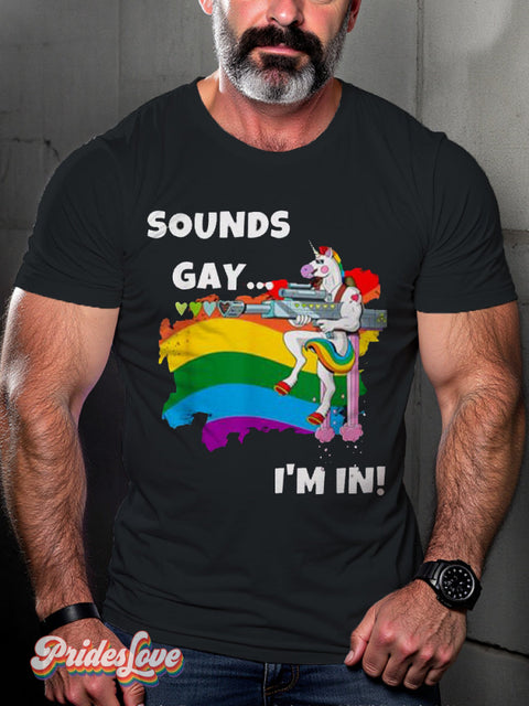 Men’s Retro My Little Pony Stripe Textured Lgbt Print T-Shirt Multicolor / S