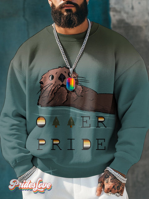 Men’s Retro Pride Waterfall Slogan Lgbt Printed Casual Sweatshirt