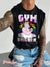 Men’s Retro Rainbow Unicorn Gym Slogan Lgbt Print Wide Shoulder Tank Top Colorful / S