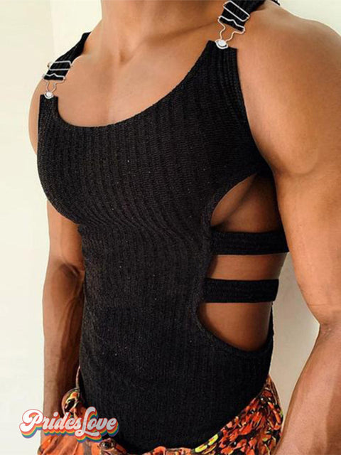 Men’s Retro Slim Fit Slim Fit Knit Vest Black / S