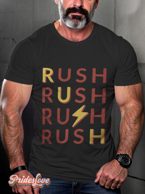 Men’s Rush Gay Club Casual Print T-Shirt Black / S
