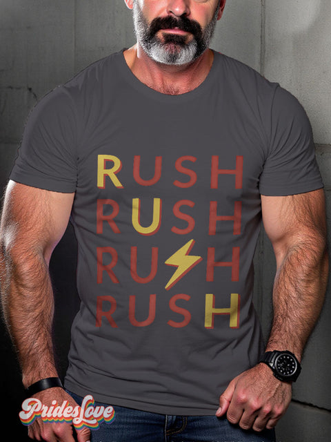 Men’s Rush Gay Club Casual Print T-Shirt Grey / S
