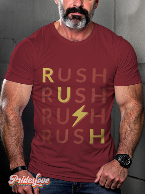 Men’s Rush Gay Club Casual Print T-Shirt Maroon / S