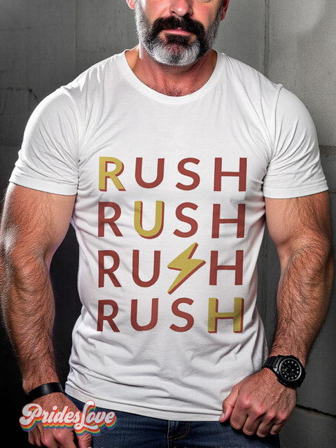 Men’s Rush Gay Club Casual Print T-Shirt White / S