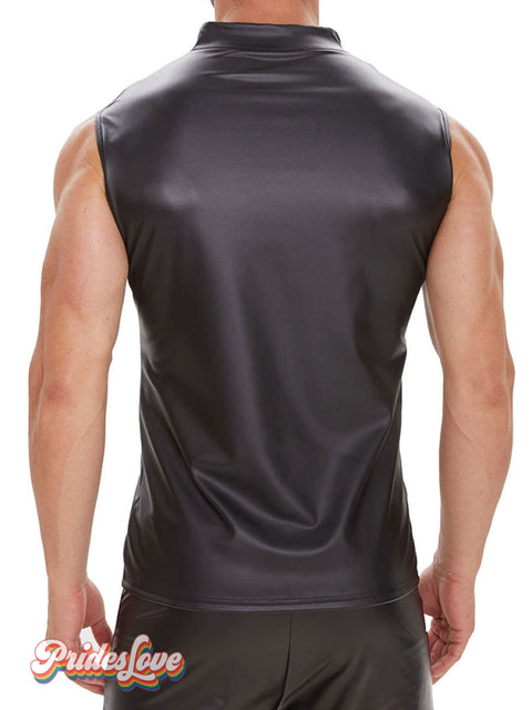 Men’s Sexy Matte Leather Vest