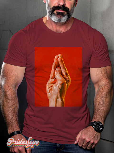 Men’s Silent Duck Hand Pride Casual Print T-Shirt