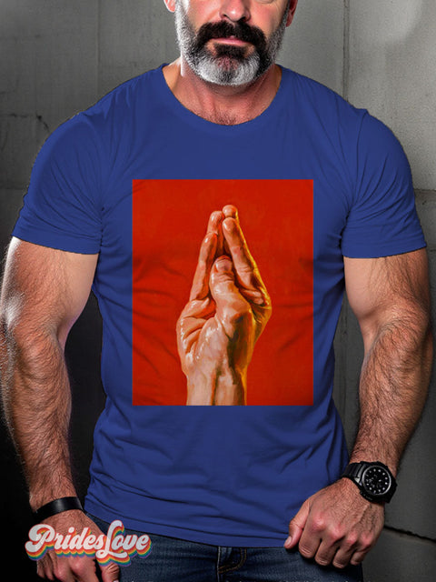 Men’s Silent Duck Hand Pride Casual Print T-Shirt