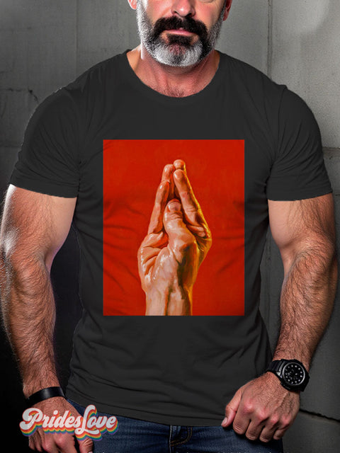 Men’s Silent Duck Hand Pride Casual Print T-Shirt