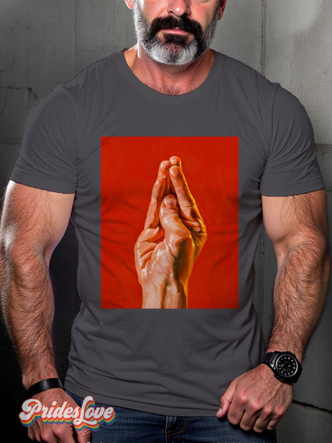 Men’s Silent Duck Hand Pride Casual Print T-Shirt