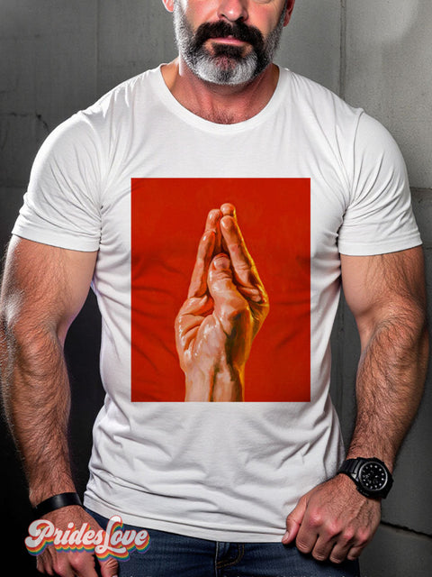 Men’s Silent Duck Hand Pride Casual Print T-Shirt