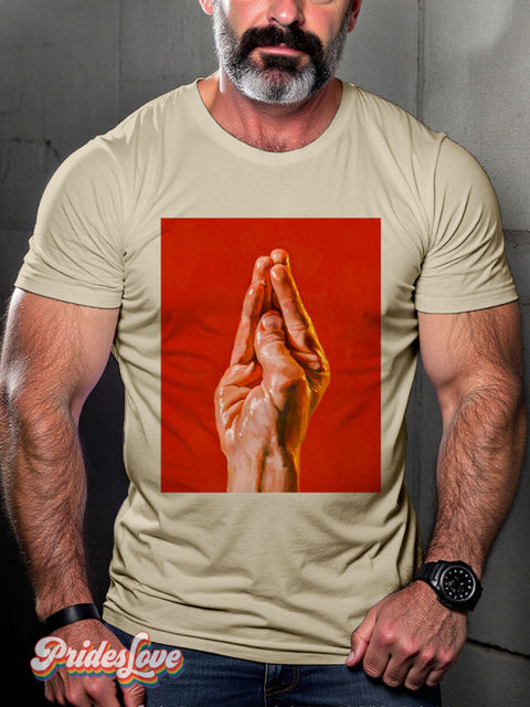 Men’s Silent Duck Hand Pride Casual Print T-Shirt