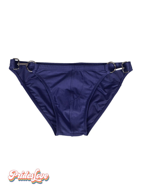 Men’s Solid Color Fashion Metal Buckle Underwear