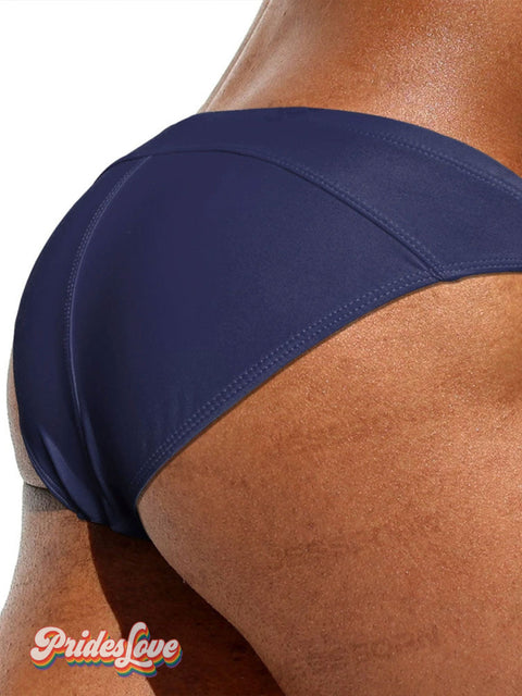 Men’s Solid Color Fashion Metal Buckle Underwear