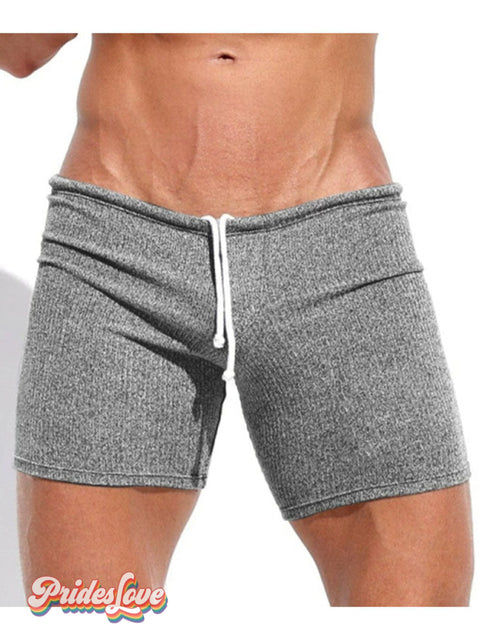 Men’s Summer Casual Lace Up Shorts Dark Gray / S