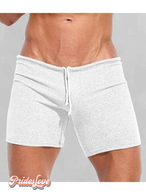 Men’s Summer Casual Lace Up Shorts White / S