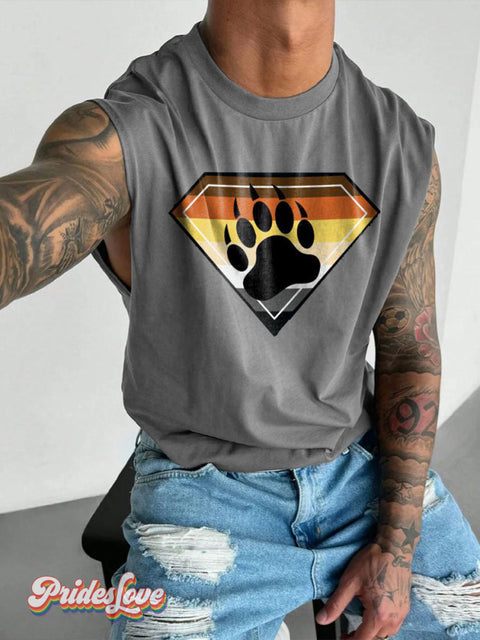 Men’s Super Bear Pride Wide Shoulder Vest Grey / S