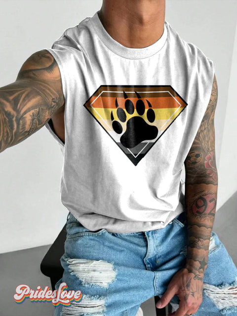 Men’s Super Bear Pride Wide Shoulder Vest White / S
