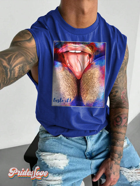 Men’s Taste It Pride Wide Shoulder Vest Blue / S