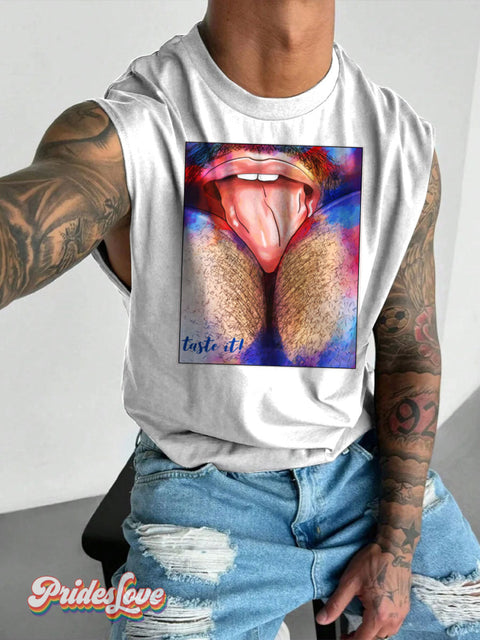Men’s Taste It Pride Wide Shoulder Vest White / S