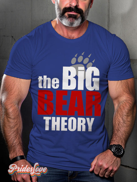 Men’s The Big Bear Theory Pride LGBT Gay Pride Art Casual Print T-shirt Blue / S