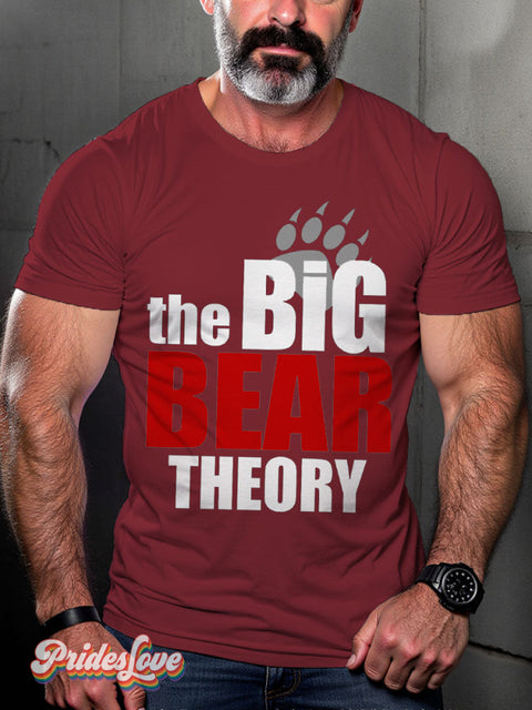Men’s The Big Bear Theory Pride LGBT Gay Pride Art Casual Print T-shirt Maroon / S