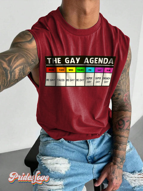 Men’s The Gay Agenda!! Wide Shoulder Vest Red / S