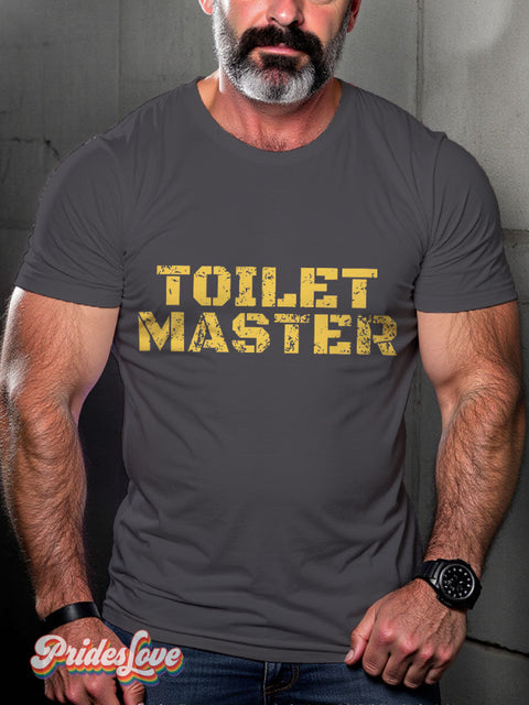 Men’s Toilet Master Pride LGBT Gay Pride Art Casual Print T-shirt Grey / S
