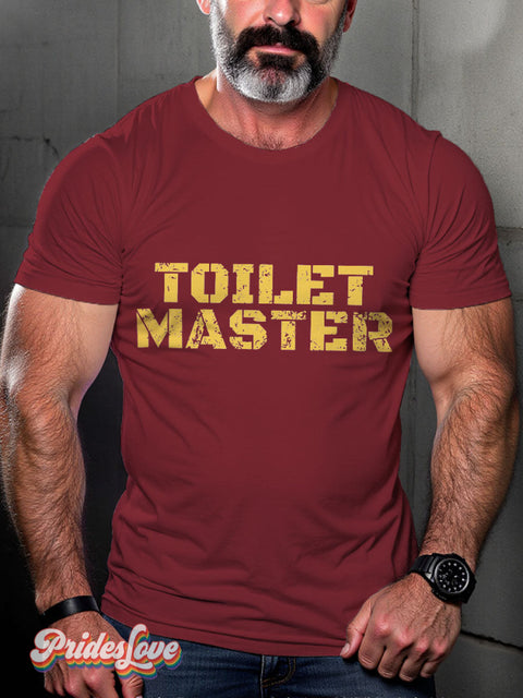 Men’s Toilet Master Pride LGBT Gay Pride Art Casual Print T-shirt Maroon / S