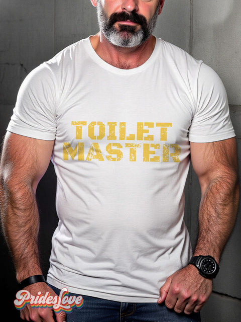 Men’s Toilet Master Pride LGBT Gay Pride Art Casual Print T-shirt White / S