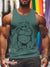 Men’s Vintage Bear Smoking Fat Shadow Lgbt Printed Vest Multicolor / S