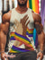 Men’s Vintage Cross-Arm Rainbow Ribbon Lgbt Print Tank Top Multicolor / S