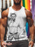 Men’s Vintage Denim Bondage Prisoner Hat LGBT Print Vest Multicolor / S