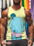 Men’s Vintage Gay Ass Pink Briefs Nude LGBT Print Tank Top Multicolor / S