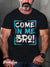 Men’s Vintage Gay Come Enter Me Slogan Blue LGBT Print T-Shirt Multicolor / S
