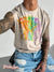 Men’s Vintage Gay Denim Rainbow Ghost LGBT Wide Shoulder Vest Multicolor / S