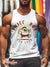 Men’s Vintage Gay Fat Boy Circle Textured LGBT Print Tank Top Multicolor / S
