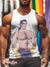 Men’s Vintage Gay Half Nude Hairy Muscle Lgbt Print Tank Top Multicolor / S
