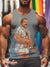 Men’s Vintage Gay Half Nude Hairy Muscle Oil Painting Lgbt Printed Tank Top Multicolor / S