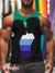 Men’s Vintage Gay Kiss Shadow Stripe LGBT Print Tank Top Multicolor / S