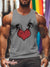 Men’s Vintage Gay Love Heart Steampump Lgbt Printed Tank Top Multicolor / S