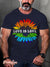 Men’s Vintage Gay Love Is Slogan Sunflower Print Casual 100% Cotton T-Shirt Multicolor / S