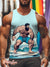 Men’s Vintage Gay Muscle Surf Body Hair Lgbt Printed Tank Top Multicolor / S
