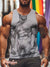 Men’s Vintage Gay Nude Stripe Lgbt Print Tank Top Multicolor / S