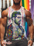 Men’s Vintage Gay Shirt Chest Body Hair LGBT Printed Vest Multicolor / S