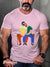 Men’s Vintage Gay Stool Lean On Lgbt Print T-Shirt Multicolor / S
